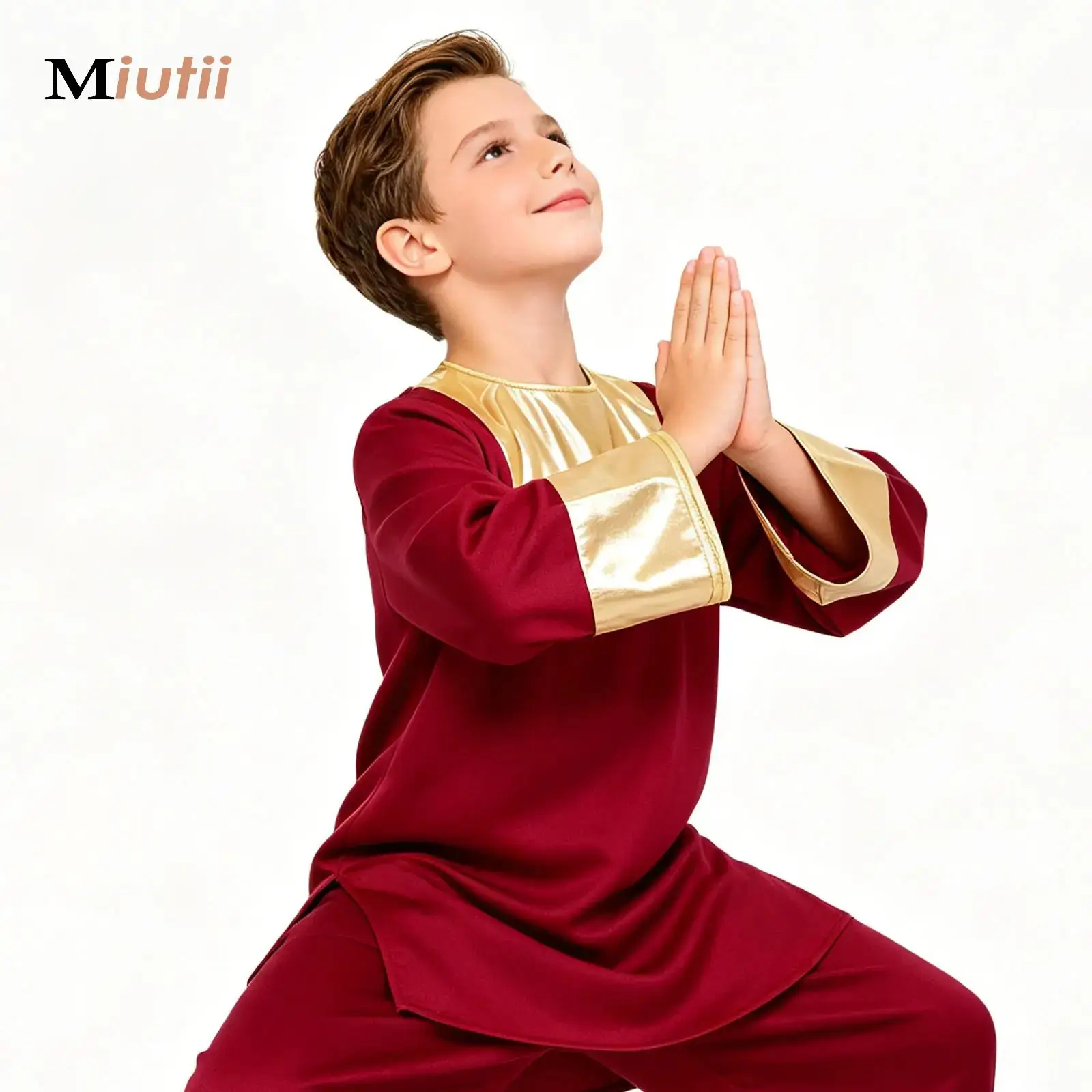 Boys Choir Blouse Long Sleeve Church Dance Prayer Praise Liturgical Costume Metallic Color Block Patchwork Baptism Robe Shirt
Boys Choir Blouse Long Sleeve Church Dance Prayer Praise Liturgical Costume Metallic Color Block Patchwork Baptism Robe Shirt