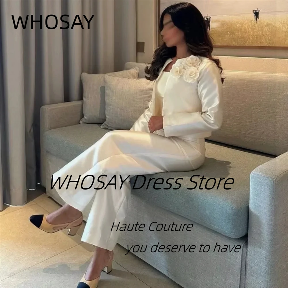 WHOSAY Saudi Women Wear Jumpsuits for Prom Party Flowers Long Sleeves Jacket Evening Dresses Ankle Length Pants Suit Customized
WHOSAY Saudi Women Wear Jumpsuits for Prom Party Flowers Long Sleeves Jacket Evening Dresses Ankle Length Pants Suit Customized