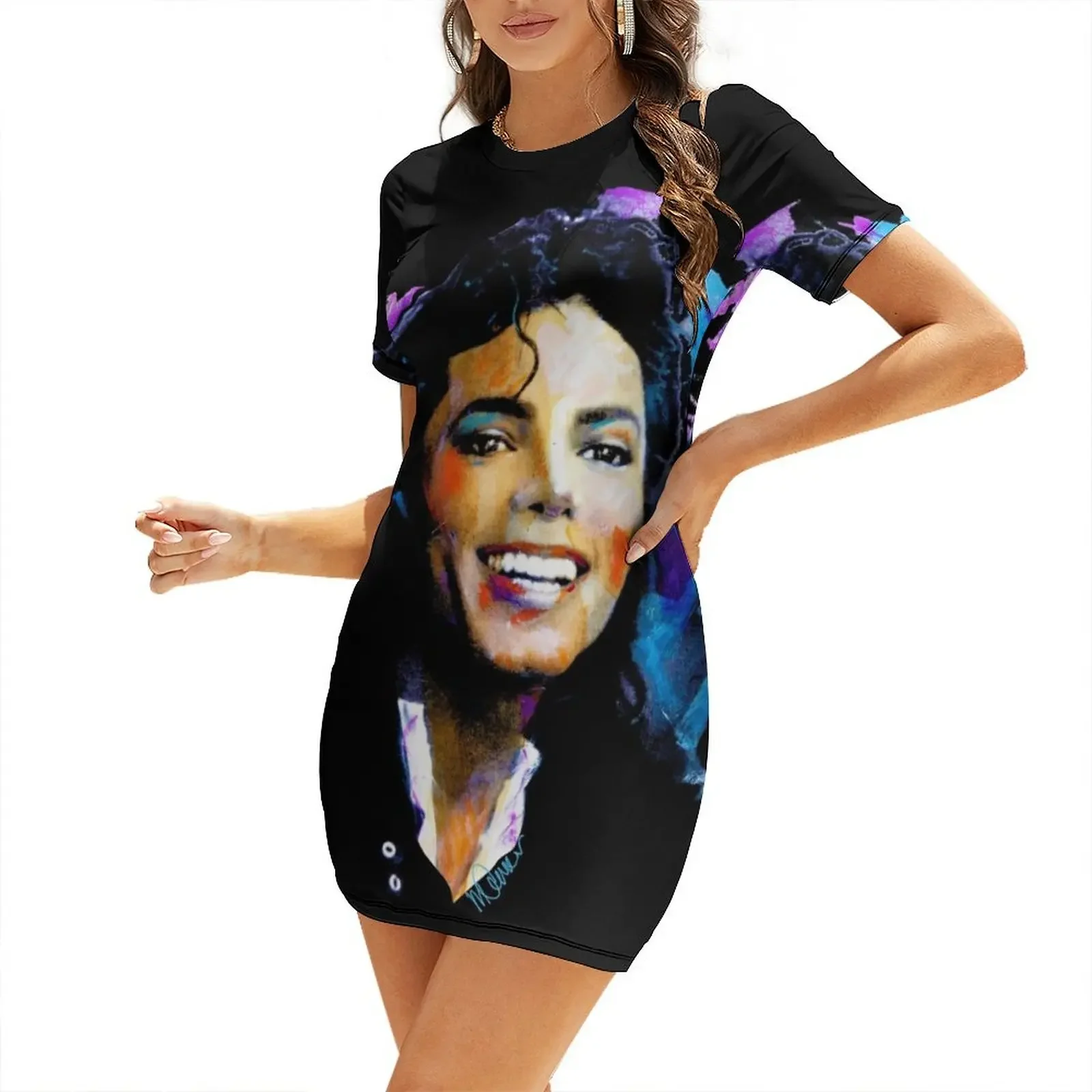 Michael Iconic Smile Jackson Pop Art Portrait Short-Sleeved Dress party dresses women summer dress woman 2026 trendy
Michael Iconic Smile Jackson Pop Art Portrait Short-Sleeved Dress party dresses women summer dress woman 2026 trendy