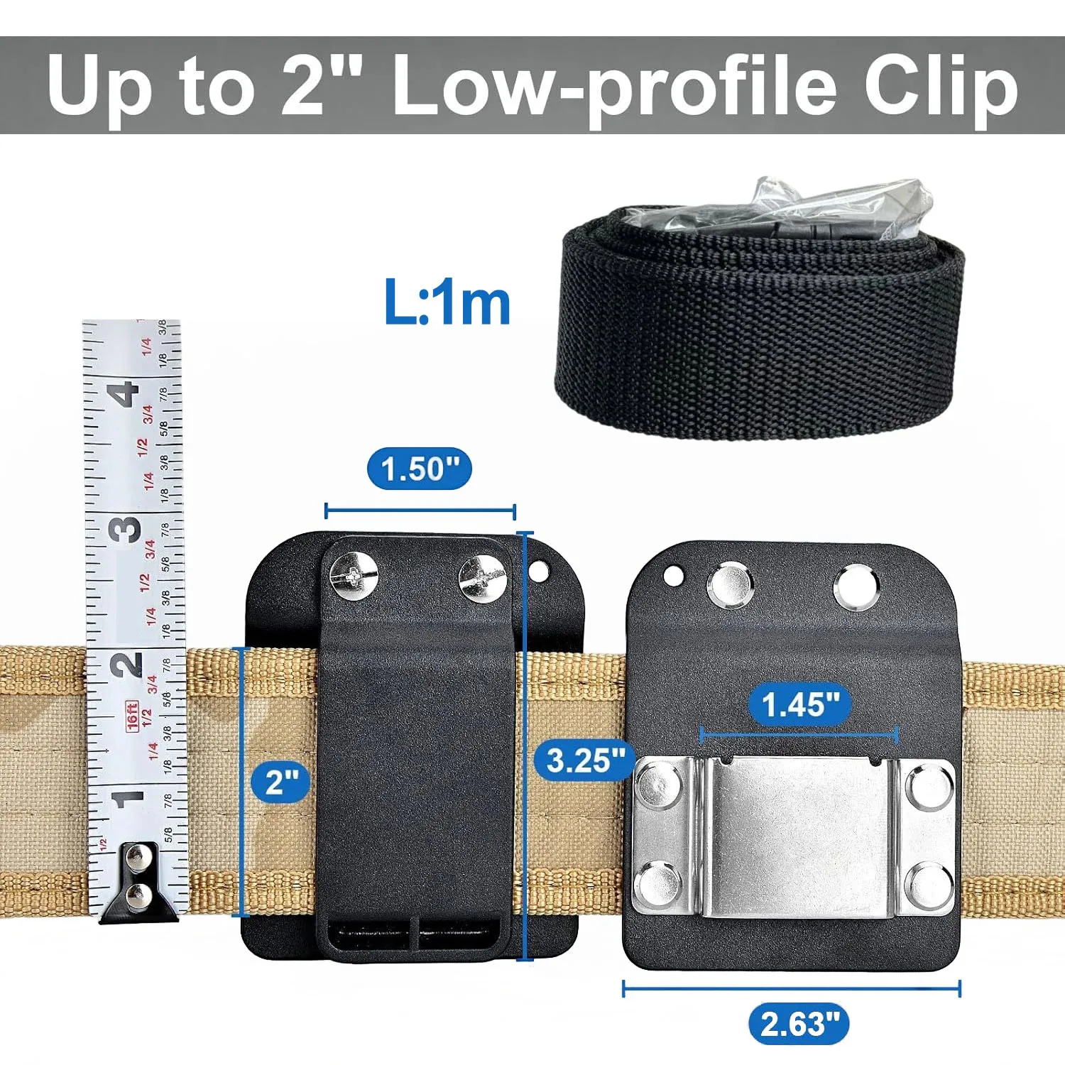 Drill Holder Clip For Tool Belt, Heavy Duty Holster Up To 2" Belt, Slim Hook For Cordless Impacts Nailer Drill Belt Clip Holder
Drill Holder Clip For Tool Belt, Heavy Duty Holster Up To 2" Belt, Slim Hook For Cordless Impacts Nailer Drill Belt Clip Holder