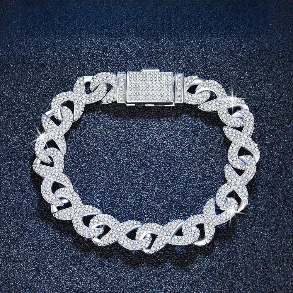 Fashion New Platinum PT950 18K Gold Bracelet with Moissanite Hip Hop Cuban Chain Full Set Moissanite Bracelet for Women
Fashion New Platinum PT950 18K Gold Bracelet with Moissanite Hip Hop Cuban Chain Full Set Moissanite Bracelet for Women