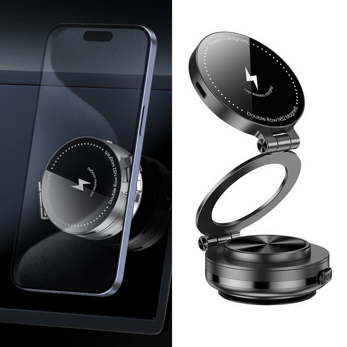 Universal Car Magnetic Vacuum Adsorption Bracket With Wireless Charger 360 degree Rotating Phone Holder Car Phone Folding Stand
Universal Car Magnetic Vacuum Adsorption Bracket With Wireless Charger 360 degree Rotating Phone Holder Car Phone Folding Stand
