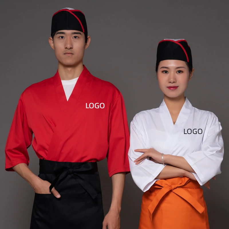 Japanese Waiter Workwear Restaurant Cuisine Short Kimono Men's And Women's Sushi Solid Color Chef's Clothing
Japanese Waiter Workwear Restaurant Cuisine Short Kimono Men's And Women's Sushi Solid Color Chef's Clothing
