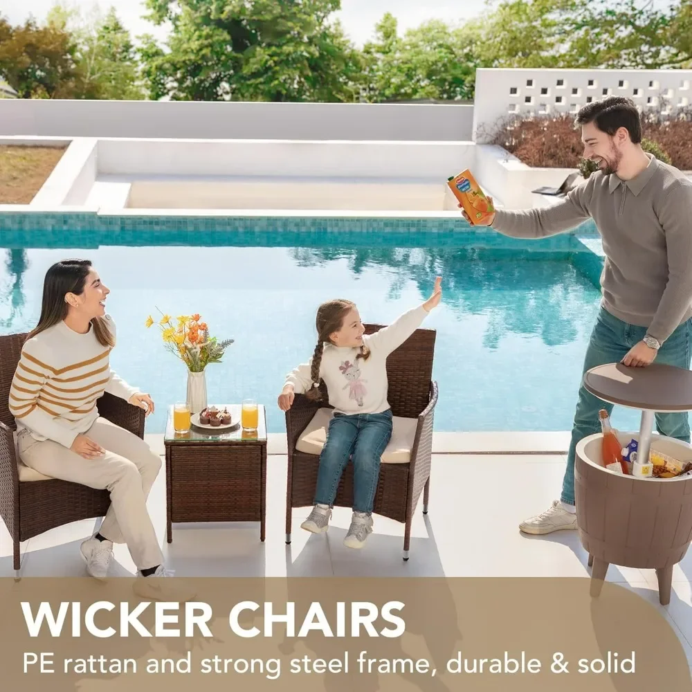 3 Pieces PE Rattan Wicker Chairs Furniture Sets with Table Outdoor Garden Furniture Sets (Brown/Beige)
3 Pieces PE Rattan Wicker Chairs Furniture Sets with Table Outdoor Garden Furniture Sets (Brown/Beige)