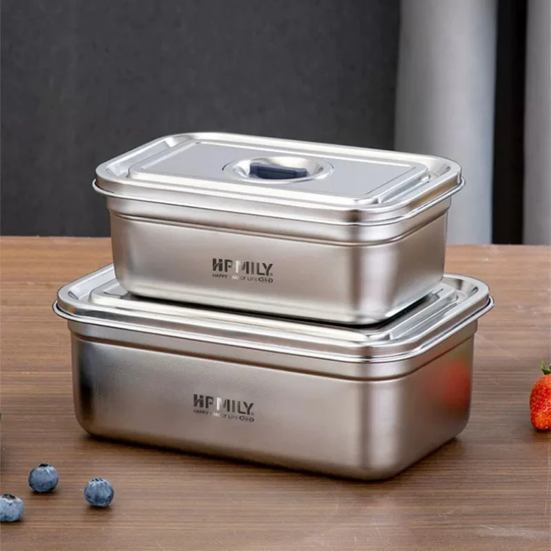 YJQ Stainless Steel Food Crisper Refrigerator Fruit Sealed Storage Meal Box with Lid
YJQ Stainless Steel Food Crisper Refrigerator Fruit Sealed Storage Meal Box with Lid