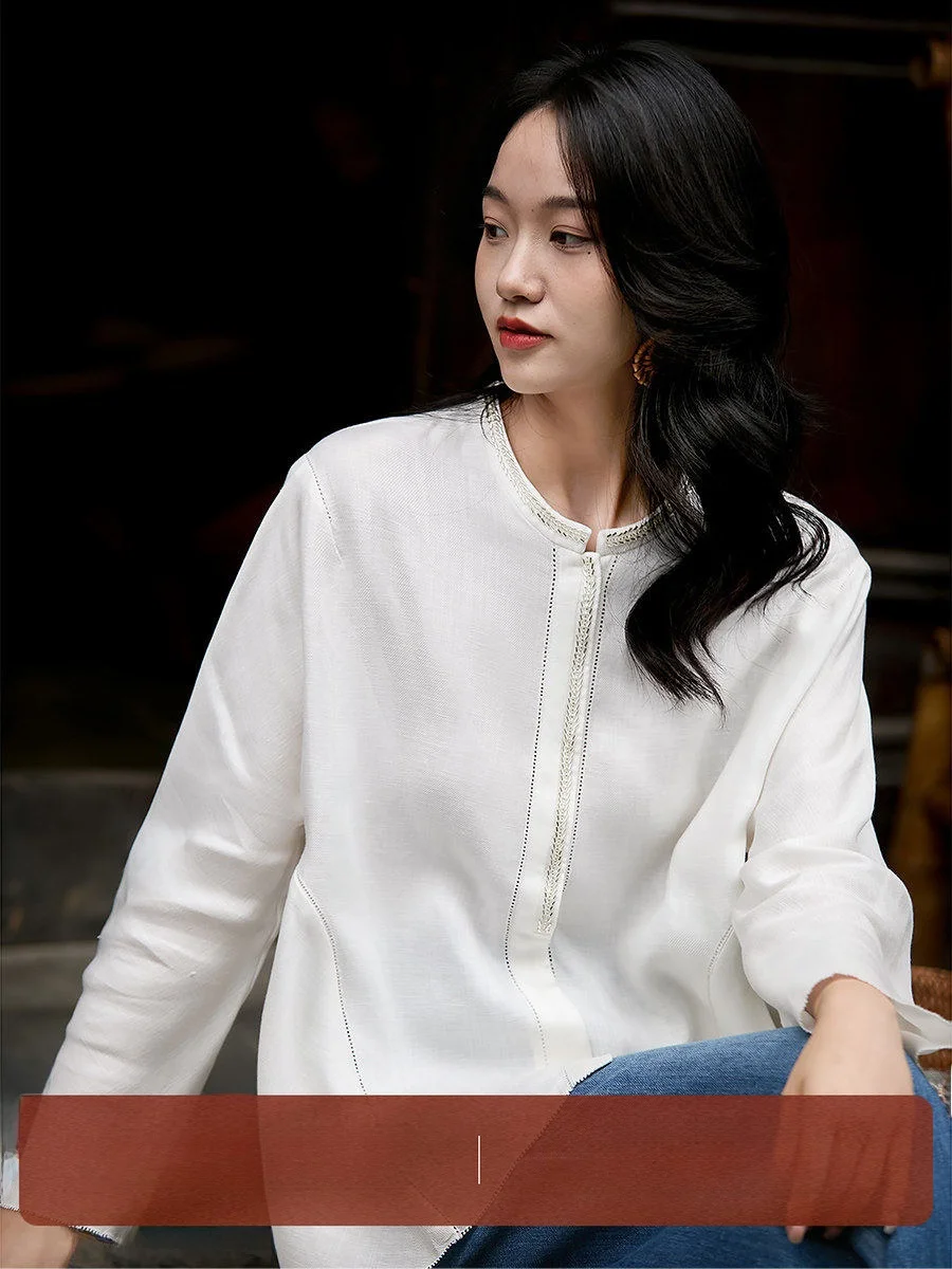 XiaoHanGe Heavy Embellished Breathable Linen Silk Women's Shirt Spring Summer Chic Personality Transparent Design Long Sleeve
XiaoHanGe Heavy Embellished Breathable Linen Silk Women's Shirt Spring Summer Chic Personality Transparent Design Long Sleeve