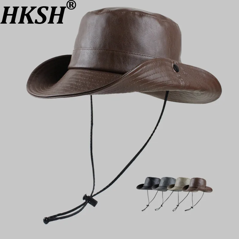 HKSH Unisex Bucket Hat Faux Leather Outdoor Camping Hiking Windproof Wide Brim Sunproof American Retro Trendy Casual Cap HK11650
HKSH Unisex Bucket Hat Faux Leather Outdoor Camping Hiking Windproof Wide Brim Sunproof American Retro Trendy Casual Cap HK11650