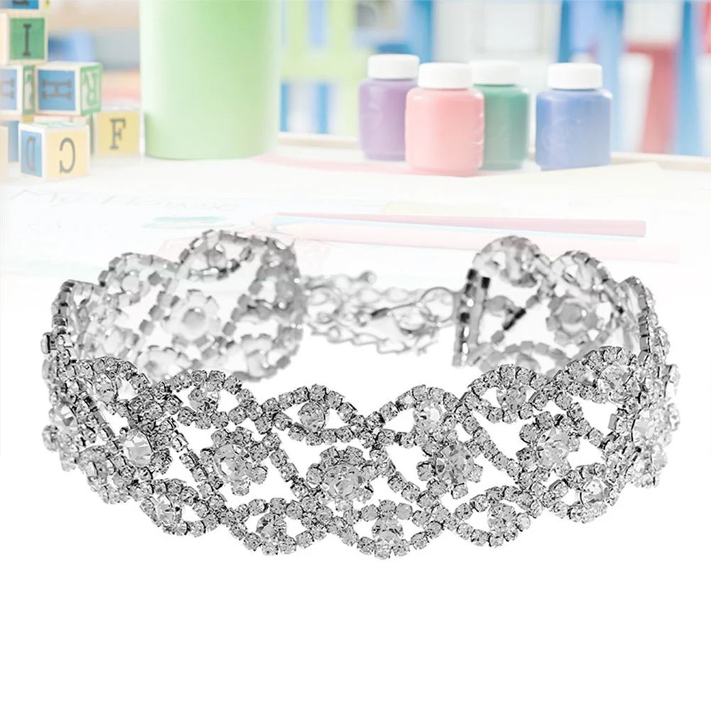 Crystal Choker Necklace Rhinestone Jewelry Gift for Women High Shine Plated Base Metal Cubic Zirconia (Silver)
Crystal Choker Necklace Rhinestone Jewelry Gift for Women High Shine Plated Base Metal Cubic Zirconia (Silver)