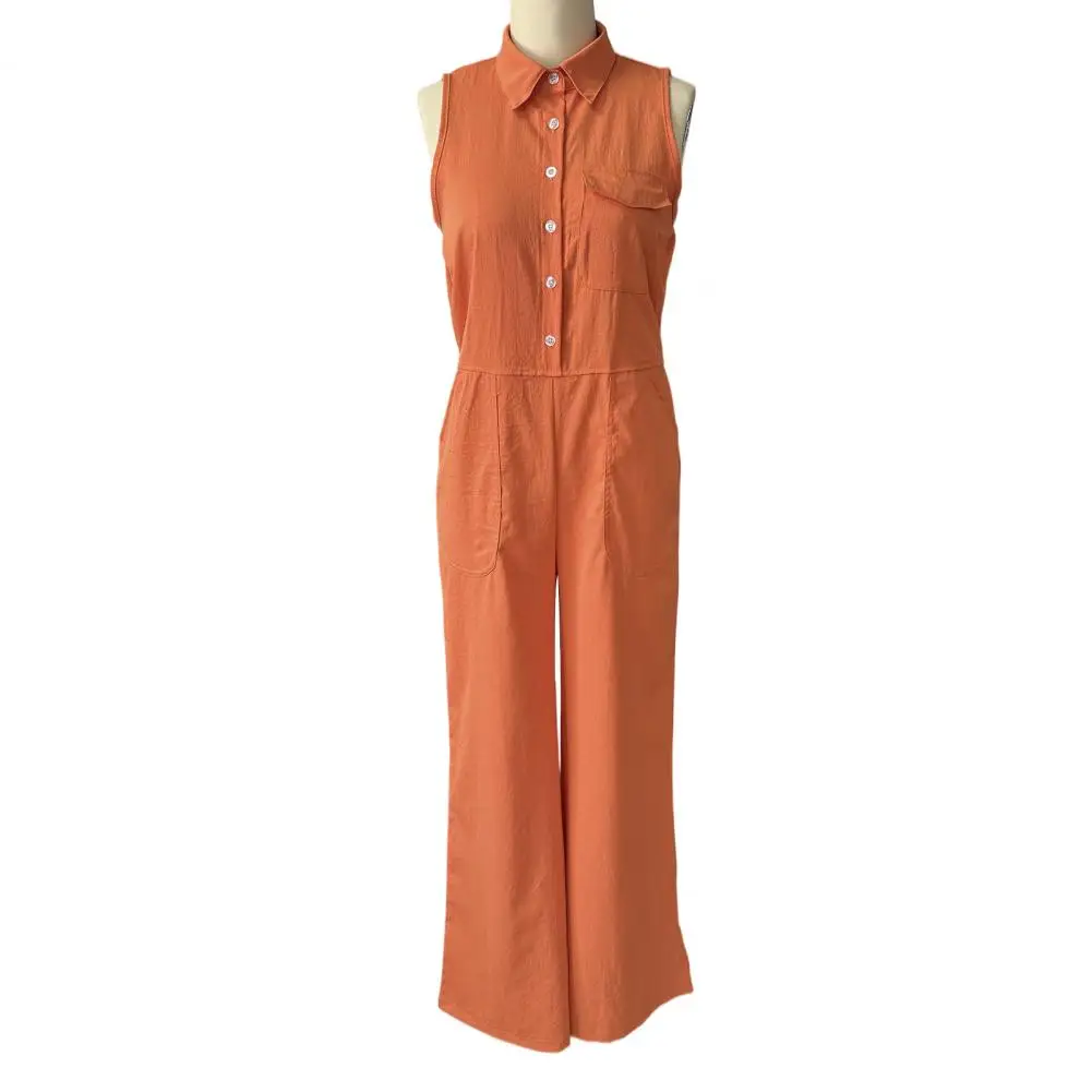 2026 New Fashion Button Pocket Wide Leg Playsuits Summer Simple Style Solid Romper Sleeveless Casual Women's Jumpsuits
2026 New Fashion Button Pocket Wide Leg Playsuits Summer Simple Style Solid Romper Sleeveless Casual Women's Jumpsuits