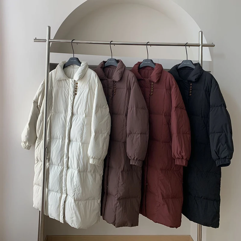 Winter Warm Stand Collar Mid Length Down Jacket Women White Duck Down Fluffy Parker Outwears Female Thicken Loose Long Jackets
Winter Warm Stand Collar Mid Length Down Jacket Women White Duck Down Fluffy Parker Outwears Female Thicken Loose Long Jackets