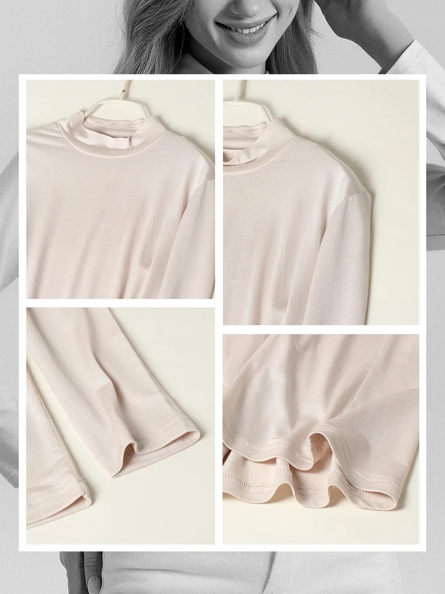 MadBlack-92.4%Silk 7.6%Spandex Elegant Knit T-Shirt, Turtleneck Solid, Women Basic Skin-friendly Slim Top, 2026 Autumn T65583CC
MadBlack-92.4%Silk 7.6%Spandex Elegant Knit T-Shirt, Turtleneck Solid, Women Basic Skin-friendly Slim Top, 2026 Autumn T65583CC