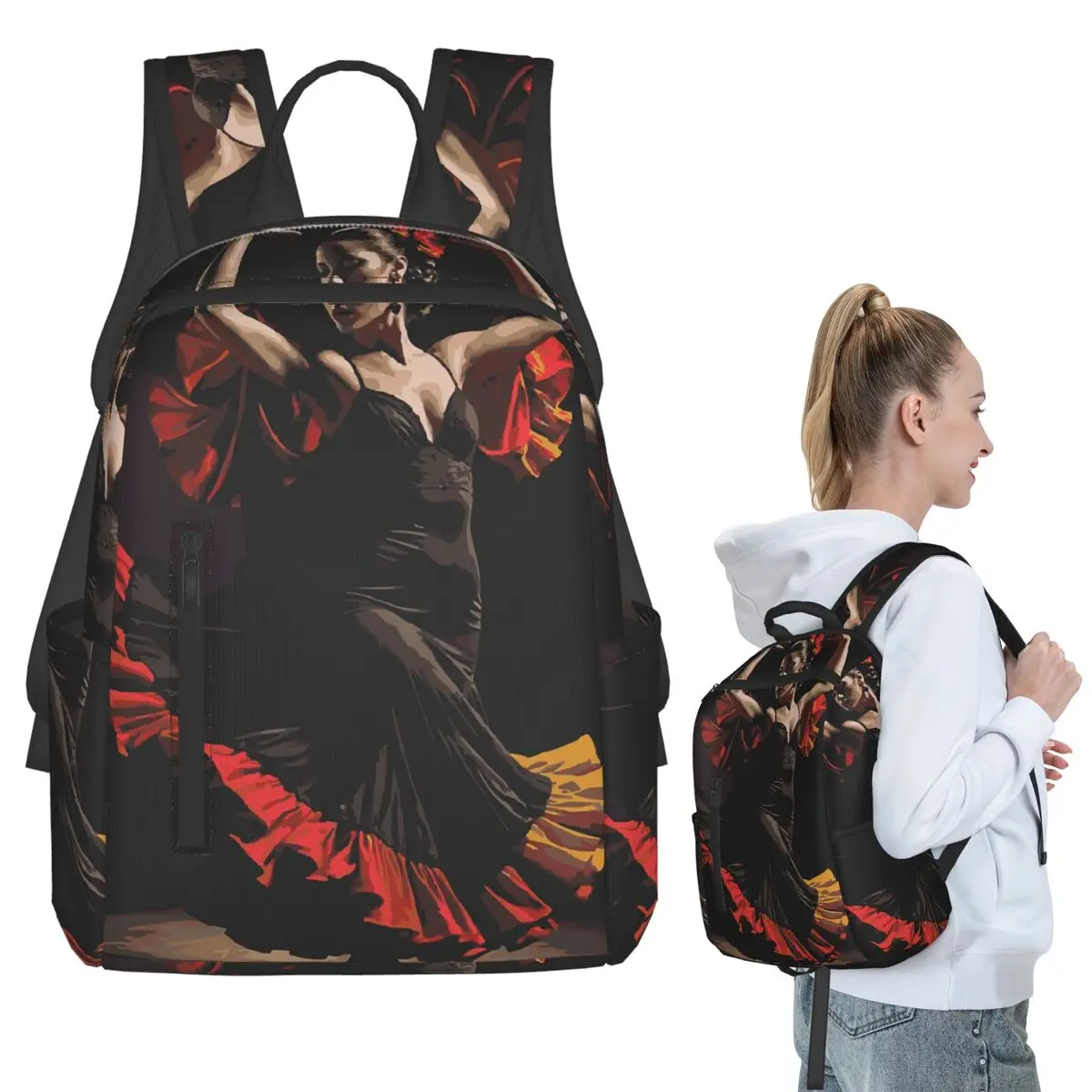 A Woman With Flamenco Touch Dance Backpack Student BookBag Kids School Bag Laptop Shoulder Bags Men Women
A Woman With Flamenco Touch Dance Backpack Student BookBag Kids School Bag Laptop Shoulder Bags Men Women