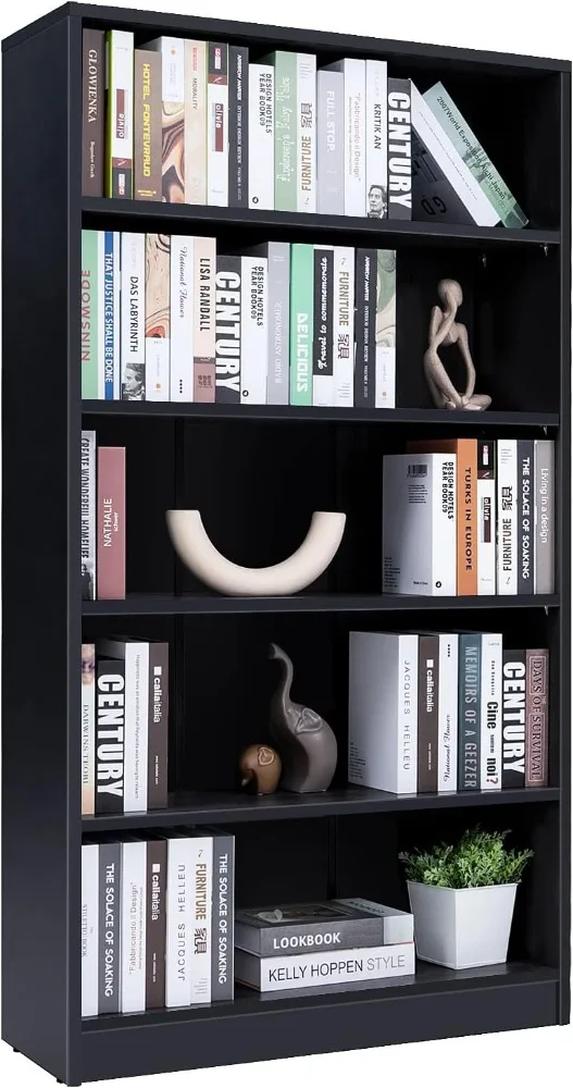 5-Shelf Wood Bookcase Freestanding Display Bookshelf for Home Office School (Black,11.6" Depth*33" Width*59.8" Height)
5-Shelf Wood Bookcase Freestanding Display Bookshelf for Home Office School (Black,11.6" Depth*33" Width*59.8" Height)
