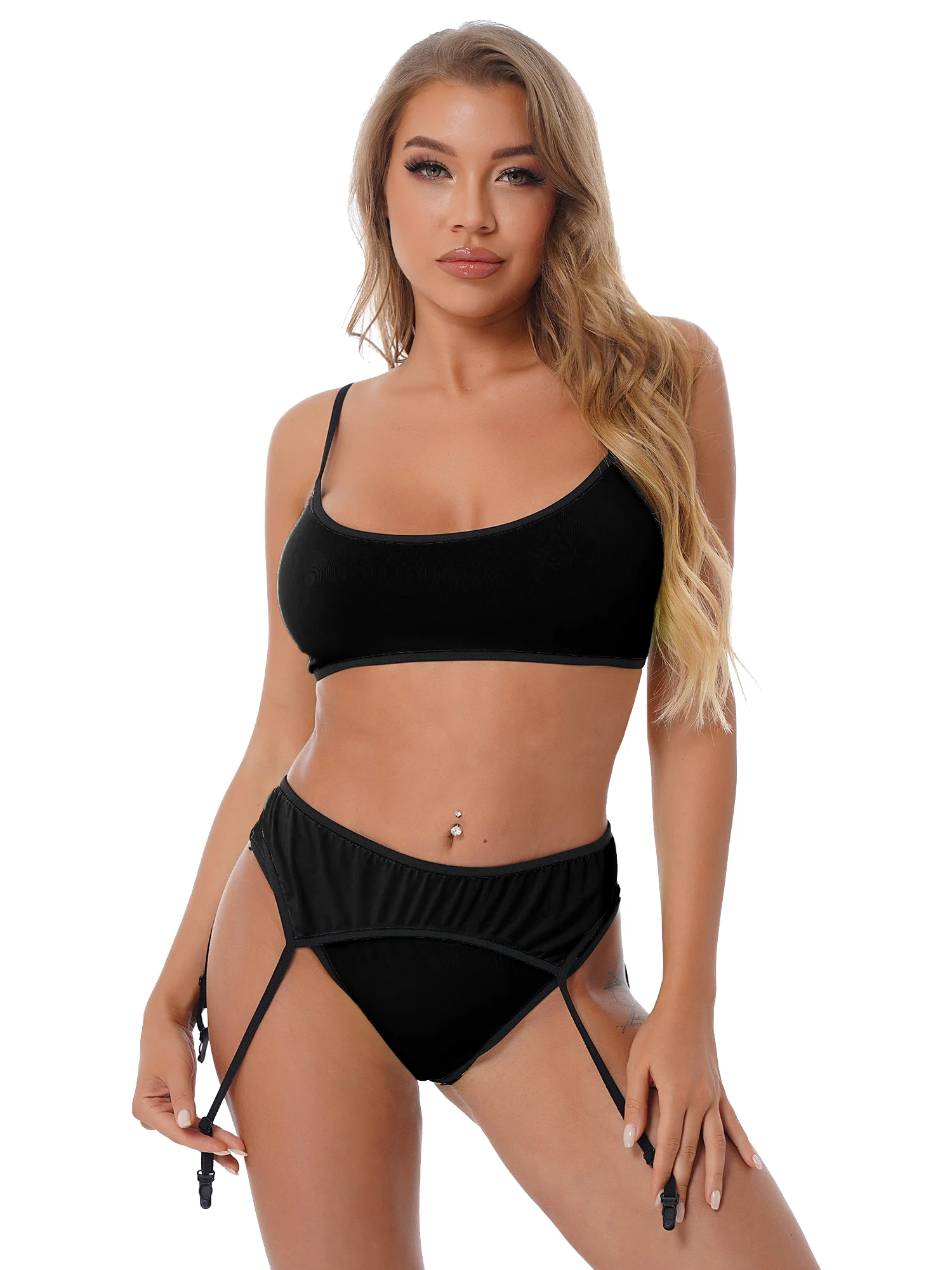 Women Three-piece Lingerie Suit Adjustable Straps Bra Top Briefs with Garter Belt Set Underwear Swimwear
Women Three-piece Lingerie Suit Adjustable Straps Bra Top Briefs with Garter Belt Set Underwear Swimwear