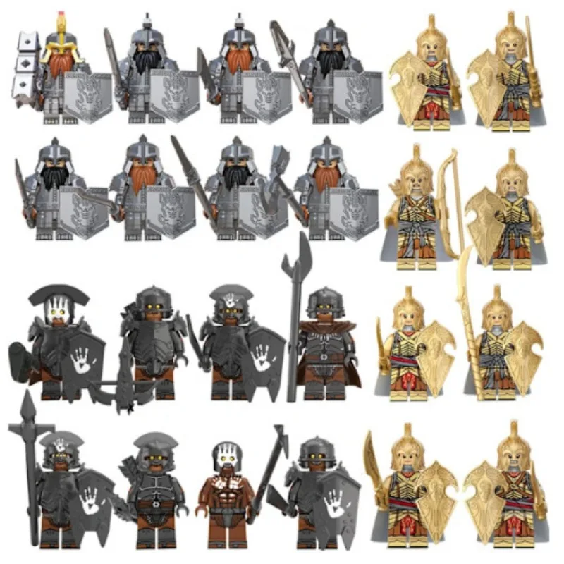 Набор MOC: Средневековые солдаты-эльфы Нордо, сильные орки, сборные фигурки из строительных блоков.
Набор MOC: Средневековые солдаты-эльфы Нордо, сильные орки, сборные фигурки из строительных блоков.