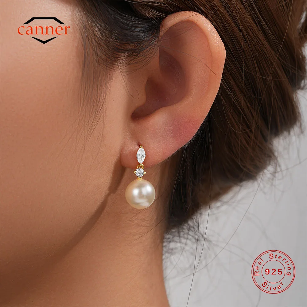 CANNER Artificial Pearl Horse Eye Zircon 925 Sterling Silver Minimalism Stud Earrings For Women Ins Light Luxury Earrings Gift
CANNER Artificial Pearl Horse Eye Zircon 925 Sterling Silver Minimalism Stud Earrings For Women Ins Light Luxury Earrings Gift