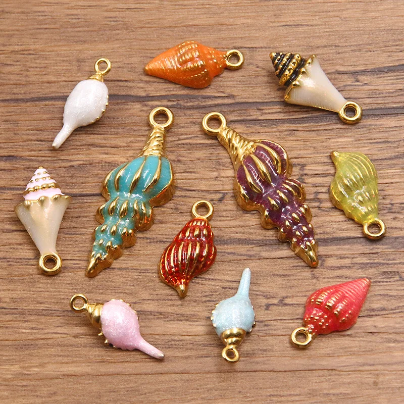11Pcs Stainless Steel Gold Vacuum Plated Enamel Oil Drip Charm Ocean Charm Shell Conch Pendant
11Pcs Stainless Steel Gold Vacuum Plated Enamel Oil Drip Charm Ocean Charm Shell Conch Pendant