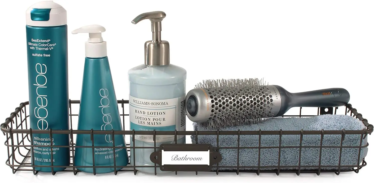 Винтажный серый настенный поднос для проволочной корзины с этикеткой для хранения на кухне, кладовой, ванной комнате и белья
Винтажный серый настенный поднос для проволочной корзины с этикеткой для хранения на кухне, кладовой, ванной комнате и белья