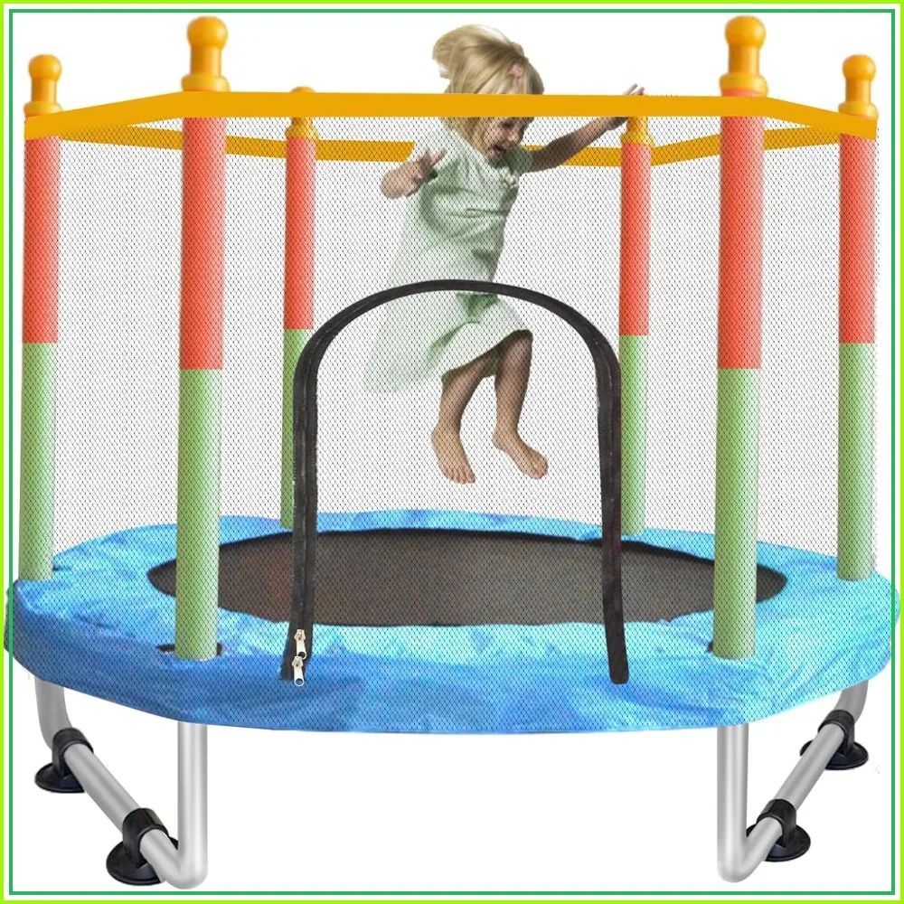 55" Toddler Trampoline for Ages 1-8, Indoor Outdoor with Safety Net, No-Gap Mat, Easy Assembly, Gift
55" Toddler Trampoline for Ages 1-8, Indoor Outdoor with Safety Net, No-Gap Mat, Easy Assembly, Gift