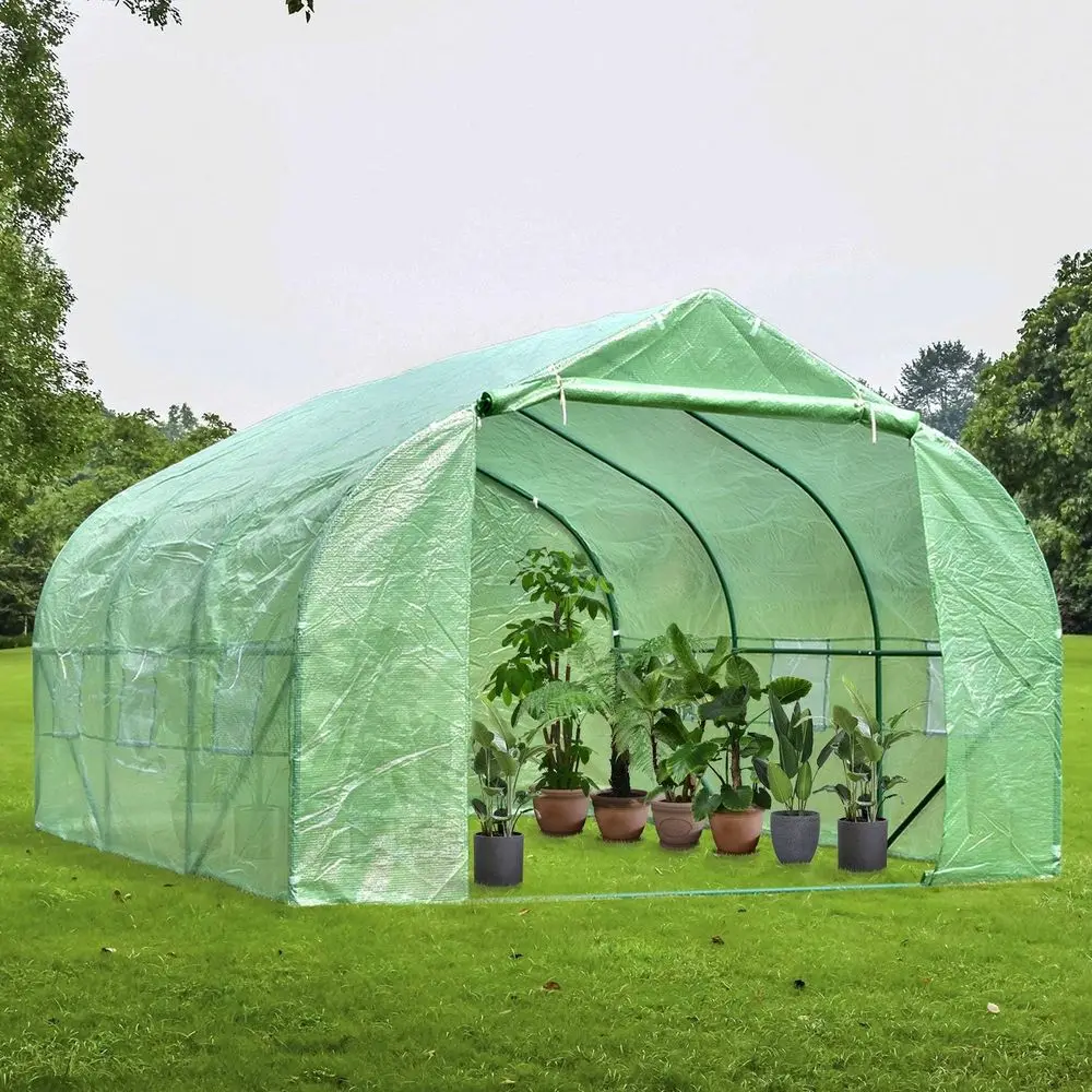 Green House(12'x10'x7'),Heavy Duty Walk in Outdoor Gardening Greenhouse Tent Portable Large Hot House with Double Zipper, Green
Green House(12'x10'x7'),Heavy Duty Walk in Outdoor Gardening Greenhouse Tent Portable Large Hot House with Double Zipper, Green