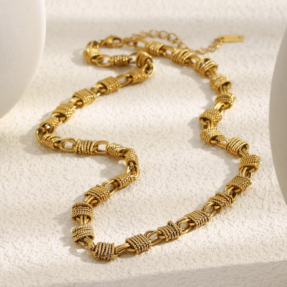 Handmade Multiple Coil Necklace Stainless Steel Plated 18K Gold Women's Jewelry Gift Fashionable Coils Design for Ladies
Handmade Multiple Coil Necklace Stainless Steel Plated 18K Gold Women's Jewelry Gift Fashionable Coils Design for Ladies