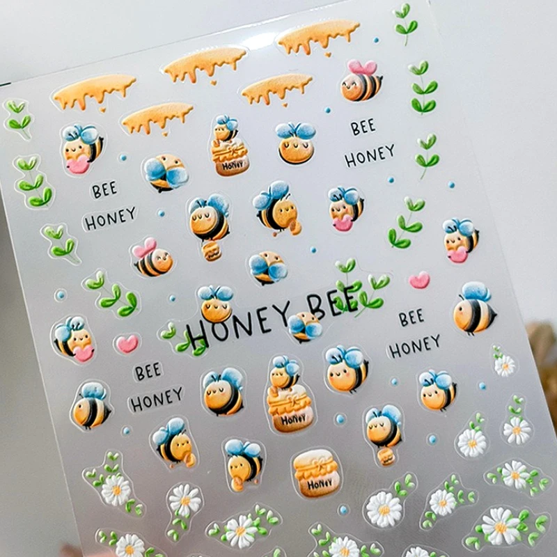 Cute Bee Honey Jar Daisy Flowers Gather Honey Pot Love Heart Green Leaves Reliefs Self Adhesive Nail Art Stickers Manicure Decal
Cute Bee Honey Jar Daisy Flowers Gather Honey Pot Love Heart Green Leaves Reliefs Self Adhesive Nail Art Stickers Manicure Decal
