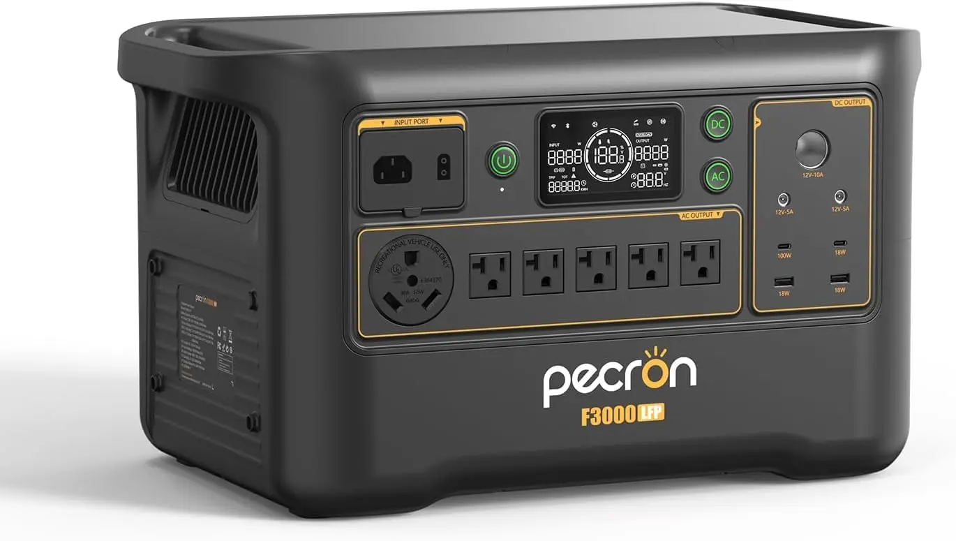 PECRON Portable Power Station F3000LFP, 3072Wh Solar Generator, 3600W LiFePO4 Battery Home Backup, Fast Charging Lithium Battery with 100W USB-C Output for Home, Camping, RV
PECRON Portable Power Station F3000LFP, 3072Wh Solar Generator, 3600W LiFePO4 Battery Home Backup, Fast Charging Lithium Battery with 100W USB-C Output for Home, Camping, RV