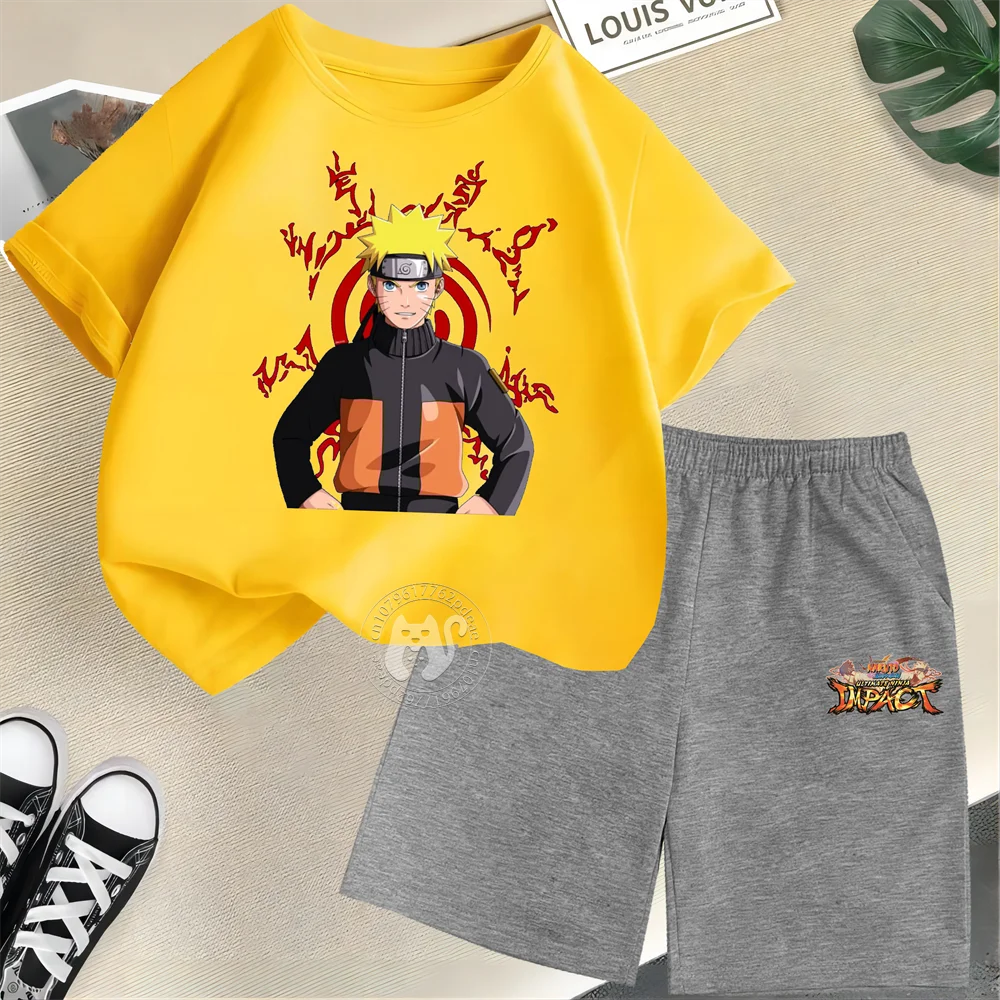 Kids 100% Cotton T-shirt Naruto Basic Summer Dress Naruto Print Short sleeve/Shorts Boys Girls Cotton outdoor casual suit
Kids 100% Cotton T-shirt Naruto Basic Summer Dress Naruto Print Short sleeve/Shorts Boys Girls Cotton outdoor casual suit