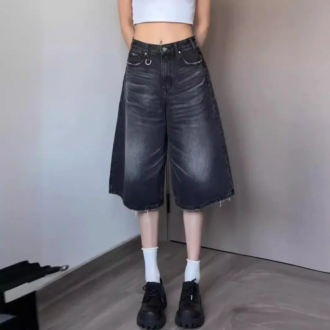 Bleached Women Jean Calf Length Denim Washed Pants Pockets Loose Fit Distressed Jeans Streetwear Vintage High Waist 2024
Bleached Women Jean Calf Length Denim Washed Pants Pockets Loose Fit Distressed Jeans Streetwear Vintage High Waist 2024