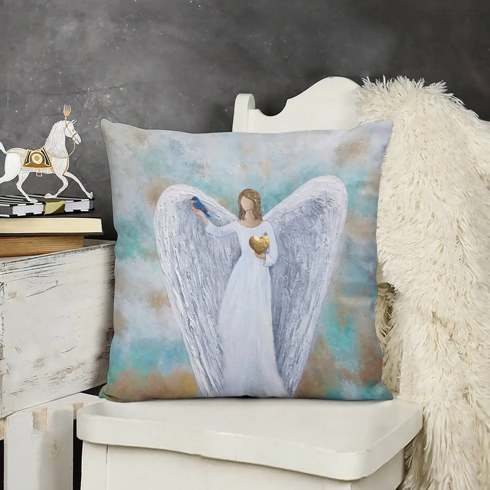 Guardian angel with blue bird Throw Pillow Throw Pillow Decorative pillowcase pillow
Guardian angel with blue bird Throw Pillow Throw Pillow Decorative pillowcase pillow
