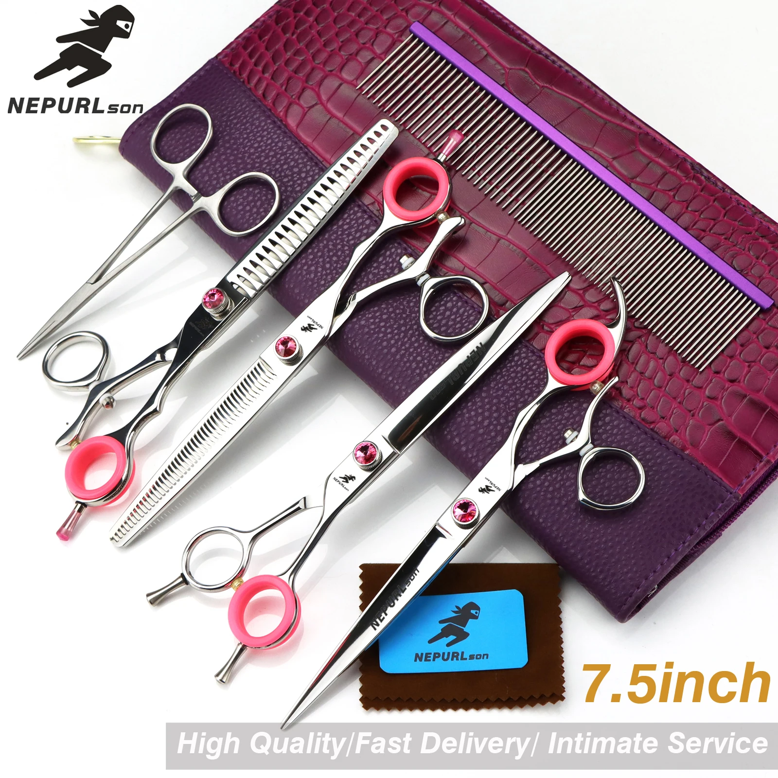 7.5 inch silver 4 piece set pet grooming scissors pet grooming beauty kit hair trimming hair care tools pet supplies
7.5 inch silver 4 piece set pet grooming scissors pet grooming beauty kit hair trimming hair care tools pet supplies
