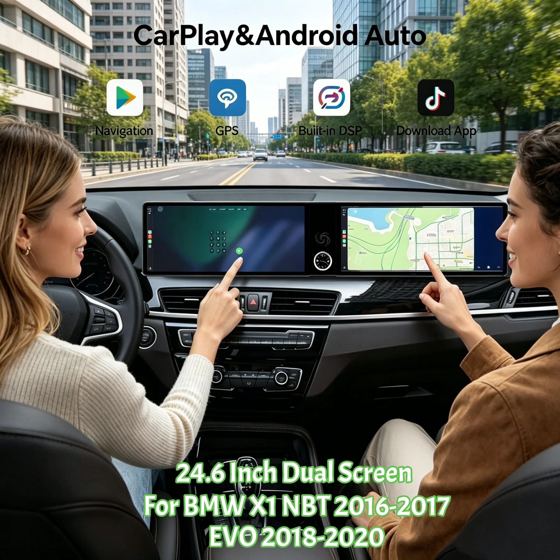 Android Auto Carplay For BMW X1 F48 2016-2020 Car Radio Tape Recorder 24.6" Dual Screen GPS Navigation Stereo Multimedia Player
Android Auto Carplay For BMW X1 F48 2016-2020 Car Radio Tape Recorder 24.6" Dual Screen GPS Navigation Stereo Multimedia Player