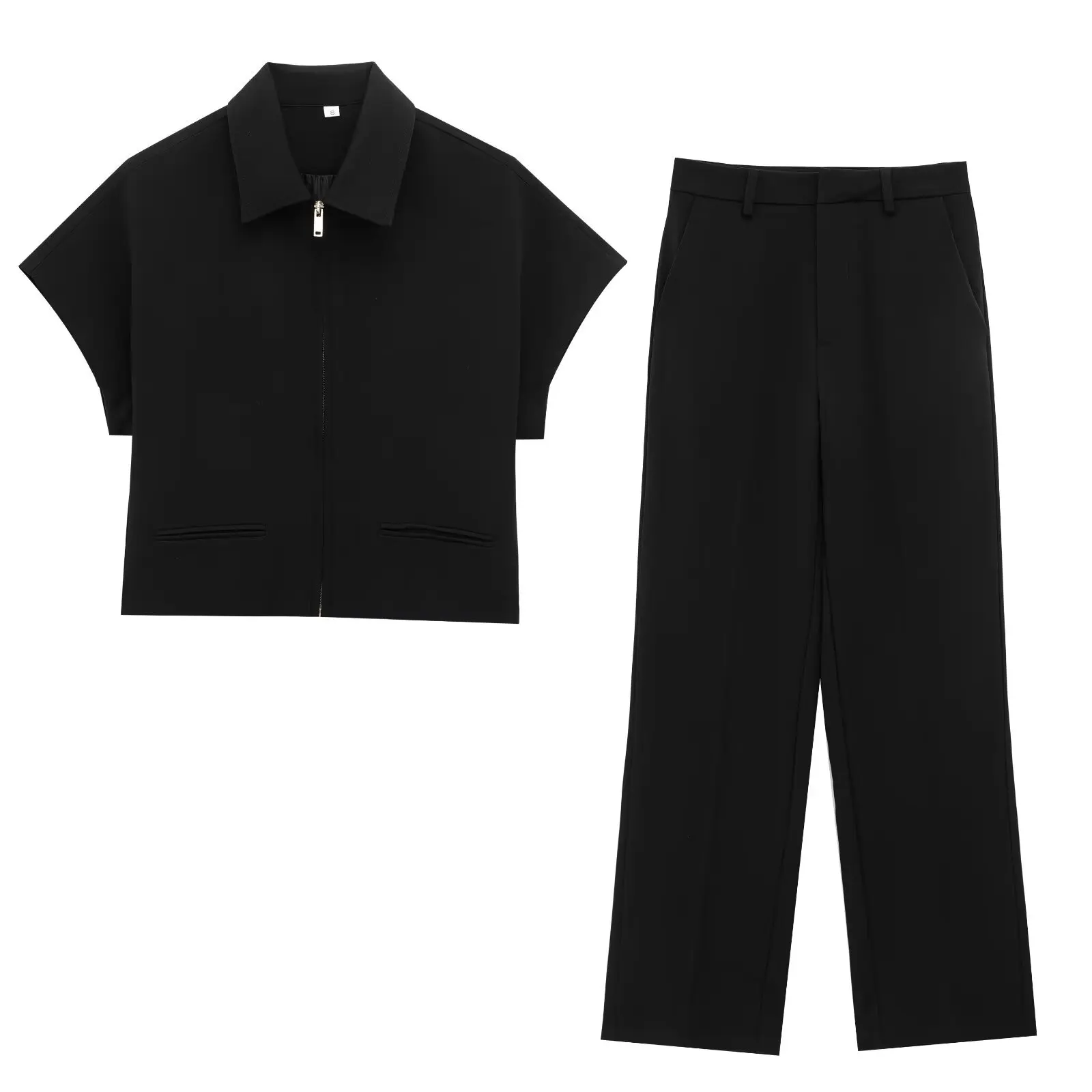 Cross-border European and American women's clothing AliExpress popular short jacket + straight pants set
Cross-border European and American women's clothing AliExpress popular short jacket + straight pants set