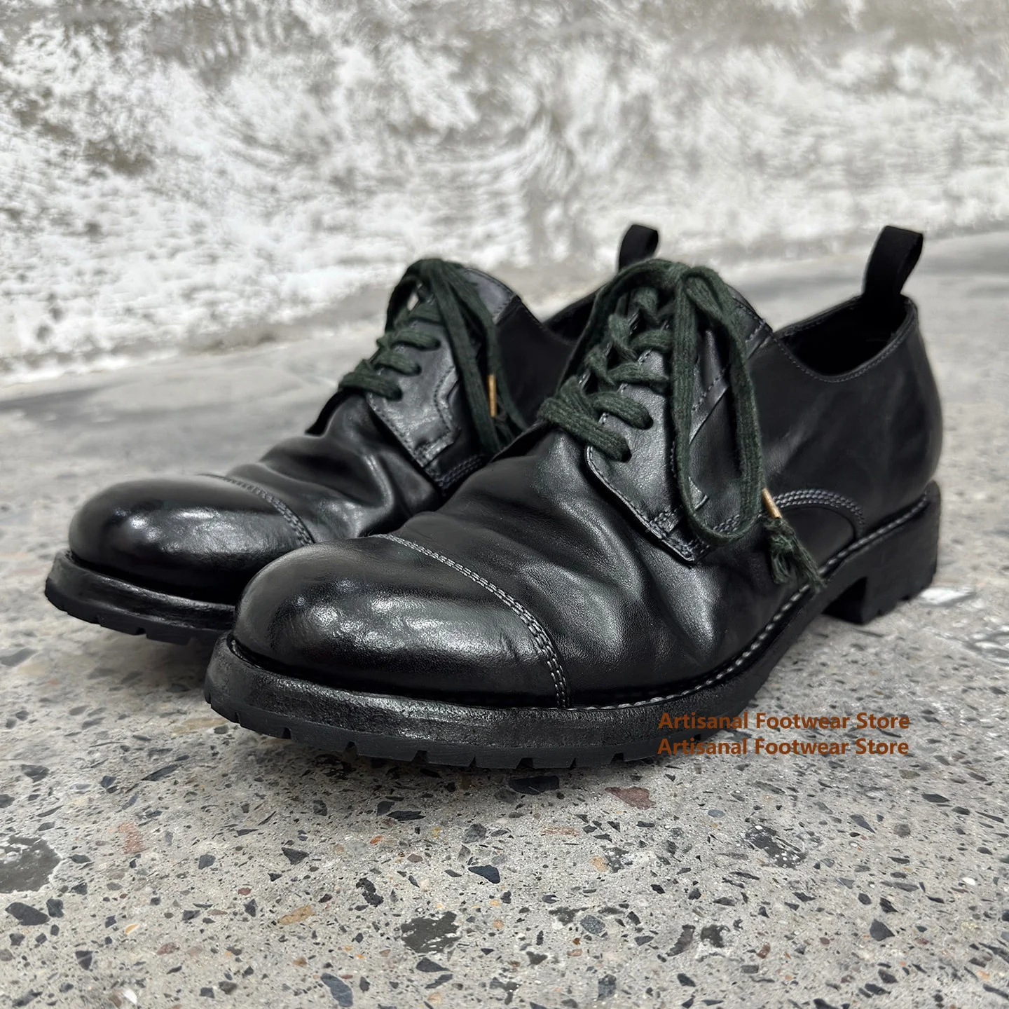 Black Leather Chunky Sole Lace-Up Oxford Shoes Green Laces Derby Shoes Casual Shoes Trendy Luxury Handmade New In Men's Shoes
Black Leather Chunky Sole Lace-Up Oxford Shoes Green Laces Derby Shoes Casual Shoes Trendy Luxury Handmade New In Men's Shoes