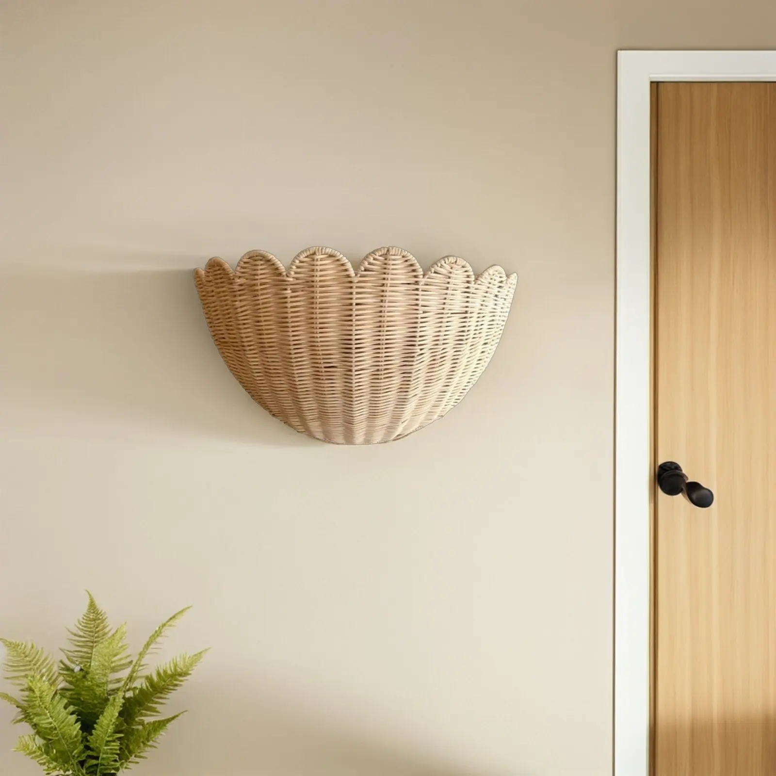 Rattan Wall Hanging Storage Basket Handwoven Natural Woven Decorative Fan Shaped Organizer for Towels Clothes Fruit Farmhouse
Rattan Wall Hanging Storage Basket Handwoven Natural Woven Decorative Fan Shaped Organizer for Towels Clothes Fruit Farmhouse