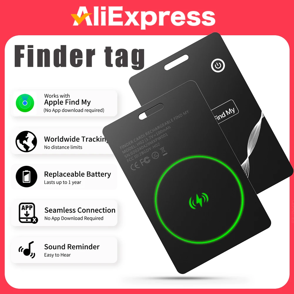 Wallet Bluetooth Tracker Global Locator Anti-lost Smart Tag Item wireless Charging Required Use with Find My ios
Wallet Bluetooth Tracker Global Locator Anti-lost Smart Tag Item wireless Charging Required Use with Find My ios