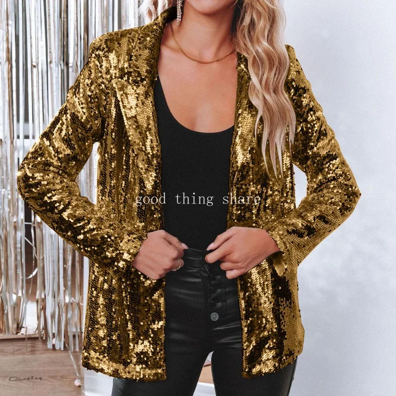 Small Suit New Commute Style Cardigan Lapel Long Sleeve Sequins Casual Suit Jacket Women
Small Suit New Commute Style Cardigan Lapel Long Sleeve Sequins Casual Suit Jacket Women