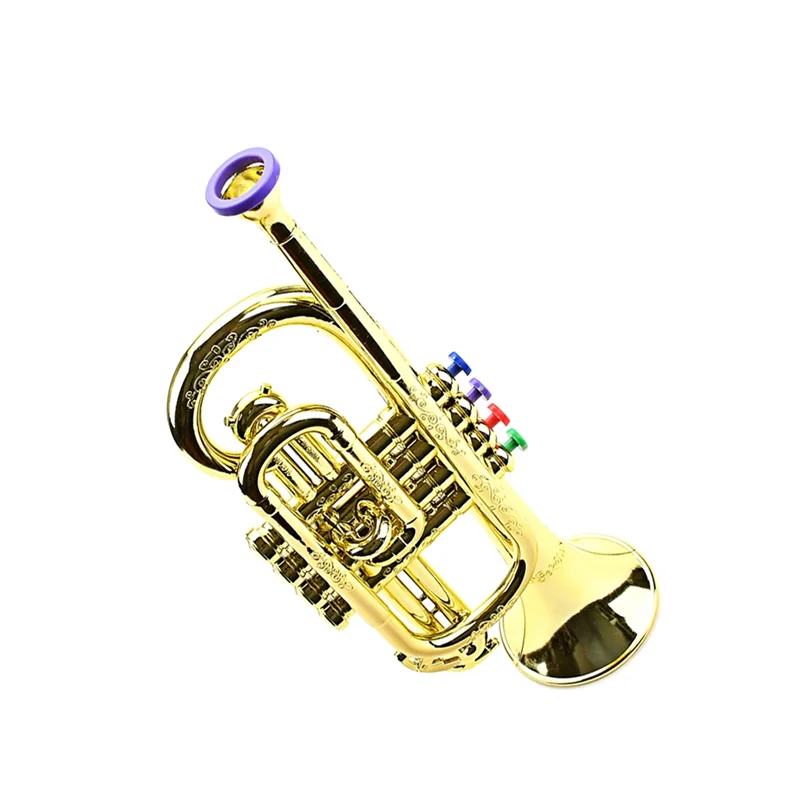 BAAY Trumpet Kids Musical Educational Toy Wind Instruments ABS Gold Trumpet With 4 Colored Keys For Kids
BAAY Trumpet Kids Musical Educational Toy Wind Instruments ABS Gold Trumpet With 4 Colored Keys For Kids
