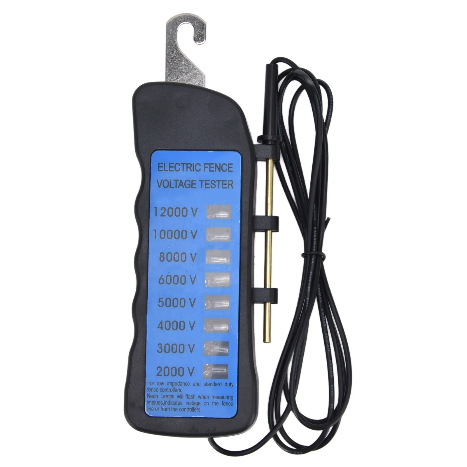 12KV Neon Fence Voltage Tester 2000 to 12000V 8 Neon Indicator Lights Waterproof Fence Tester for Farms 12kV Fence Tester
12KV Neon Fence Voltage Tester 2000 to 12000V 8 Neon Indicator Lights Waterproof Fence Tester for Farms 12kV Fence Tester