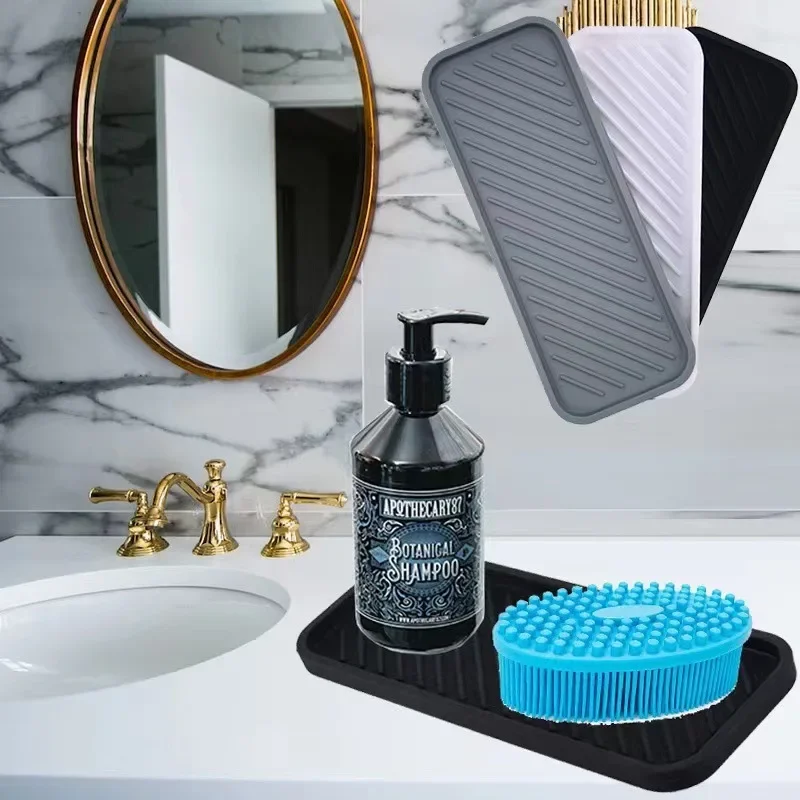 Flexible Silicone Sponge Tray Organizer with Drainage Holes for Kitchen Sink and Bathroom Countertop Soap Dispenser Storage
Flexible Silicone Sponge Tray Organizer with Drainage Holes for Kitchen Sink and Bathroom Countertop Soap Dispenser Storage