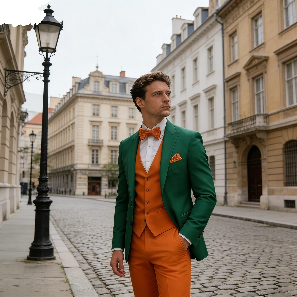 Men's Formal White And Orange Suit Occasion Wedding Groomsmen Graduation Dance Smoking 3 Piece Tuxedo Traditional Male Attire
Men's Formal White And Orange Suit Occasion Wedding Groomsmen Graduation Dance Smoking 3 Piece Tuxedo Traditional Male Attire