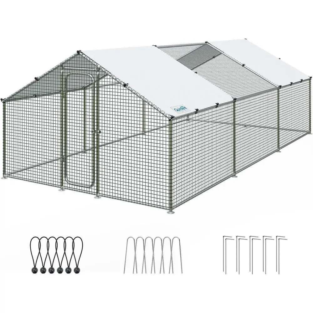 Walk-In Galvanized Chicken Coop with Waterproof Roof for 30+ Birds, 18x9x6.6ft Outdoor Hen HouseTime-limited
Walk-In Galvanized Chicken Coop with Waterproof Roof for 30+ Birds, 18x9x6.6ft Outdoor Hen HouseTime-limited
