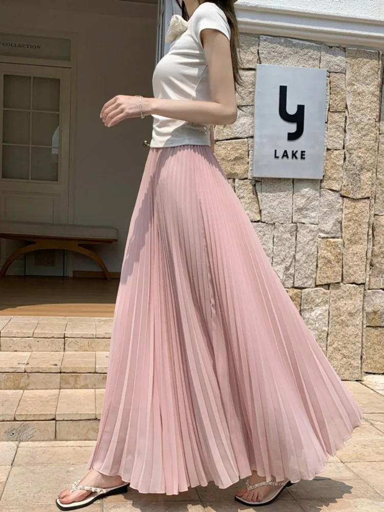 Pink Beautiful Chiffon Pleated Skirt Women's Summer Hanging Sensation Fairy Skirt Mid-Length A-Line Gored Cake Skirt
Pink Beautiful Chiffon Pleated Skirt Women's Summer Hanging Sensation Fairy Skirt Mid-Length A-Line Gored Cake Skirt