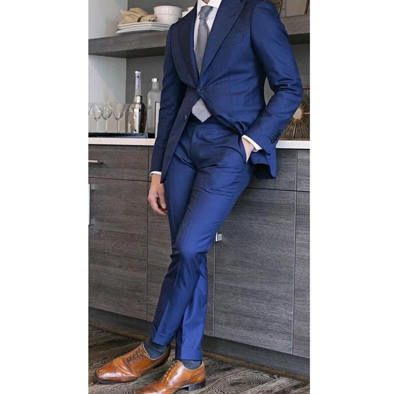 2024 Dark Blue Peak Lapel Men Suits Casual Slim Fit Blazers Hombre High Quality Custom 2 Piece Set Jacket Pants Costume Homme
2024 Dark Blue Peak Lapel Men Suits Casual Slim Fit Blazers Hombre High Quality Custom 2 Piece Set Jacket Pants Costume Homme