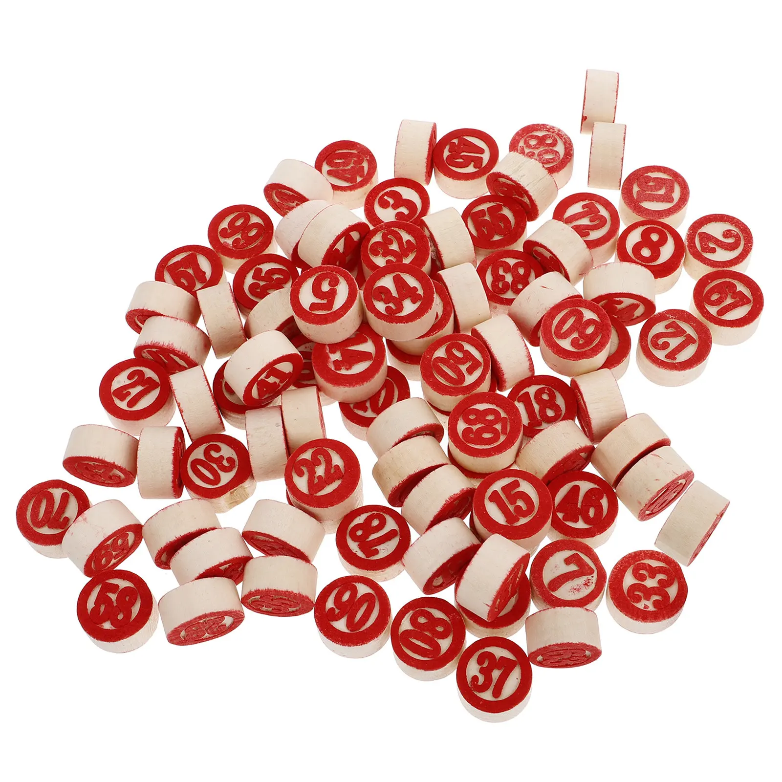 90Pcs Wooden Number Chess Pieces Double Sided Red Number Range 1-90 Logical Board Game Family Gathering Game Set Accessories
90Pcs Wooden Number Chess Pieces Double Sided Red Number Range 1-90 Logical Board Game Family Gathering Game Set Accessories