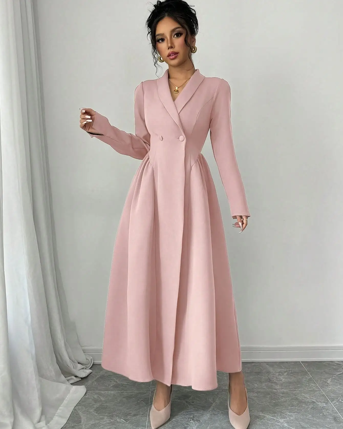 Customized Formal Jersey Buttons Evening Dresses High Quality Long Sleeves V-Neck Celebrity Gowns Custom Size Prom Dress
Customized Formal Jersey Buttons Evening Dresses High Quality Long Sleeves V-Neck Celebrity Gowns Custom Size Prom Dress