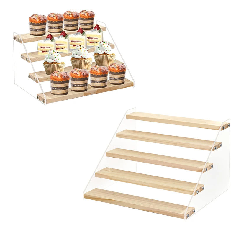 Wood Display Stand 2-7Step Clear Acrylic Riser Shelves Wood Acrylic Storage for Figures, Cupcakes, Perfumes Candies Jewelry
Wood Display Stand 2-7Step Clear Acrylic Riser Shelves Wood Acrylic Storage for Figures, Cupcakes, Perfumes Candies Jewelry