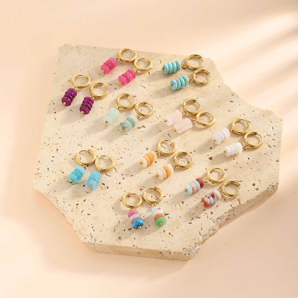 CARLIDANA Bohemian Handmade Natural Stone Beads Hoop Earrings for Women Gold Color Stainless Steel Circle Huggie Hoops Jewelry
CARLIDANA Bohemian Handmade Natural Stone Beads Hoop Earrings for Women Gold Color Stainless Steel Circle Huggie Hoops Jewelry