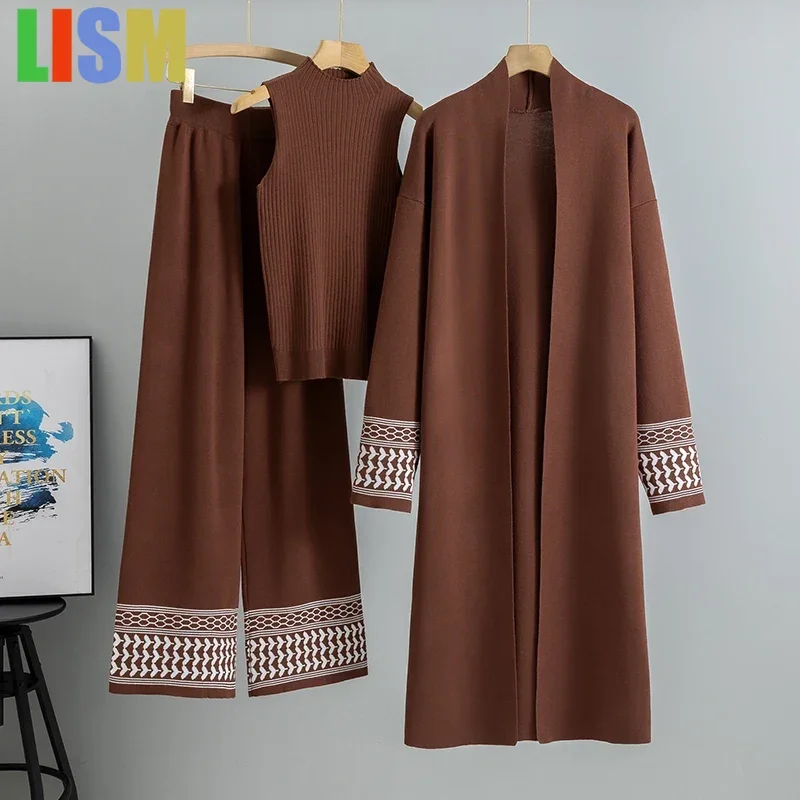 LISM festivals outfit Knitted Three-piece Sets Temperament Casual Cardigan Sweater Vest Wide Leg Pants Sets For Women matching
LISM festivals outfit Knitted Three-piece Sets Temperament Casual Cardigan Sweater Vest Wide Leg Pants Sets For Women matching