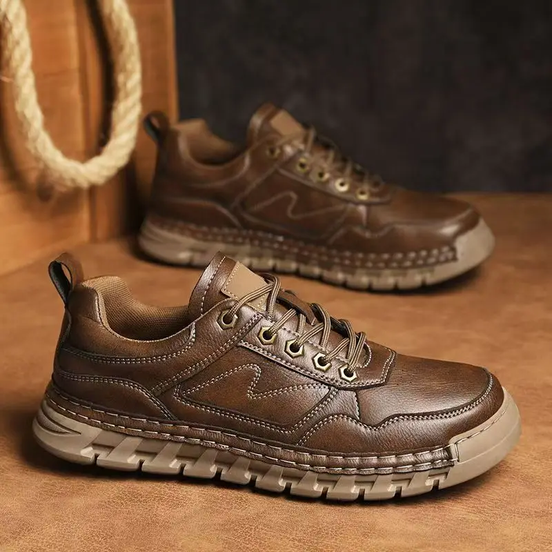 Мужская рабочая обувь из натуральной кожи большого размера на шнуровке, весна-осень, новая нескользящая универсальная деловая повседневная обувь в стиле ретро на мягкой подошве
Мужская рабочая обувь из натуральной кожи большого размера на шнуровке, весна-осень, новая нескользящая универсальная деловая повседневная обувь в стиле ретро на мягкой подошве
